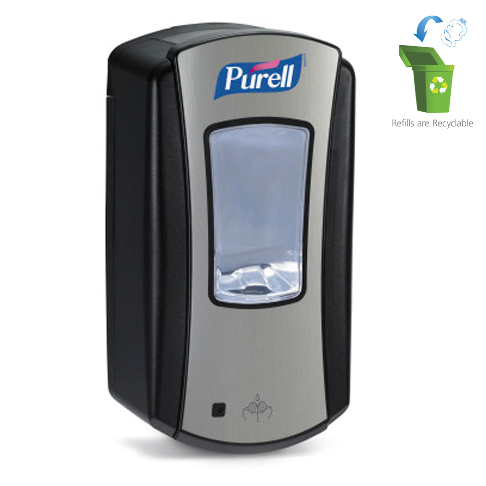 1928-04 Purell Black/Chrome  Plastic LTX-12 Automated Touch Free Sanitizer Dispenser 1 ea.