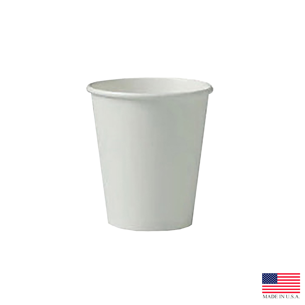 376W-2050 White 6 oz. Poly Coated Paper Hot Cups 20/50 cs