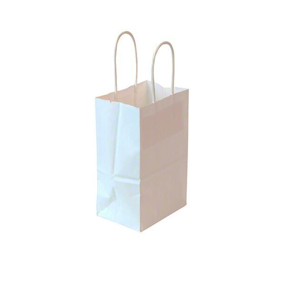 86841 White 5"x3"x8.38 Gem Shopping Bag w/ TwistedHandles 10/25 cs