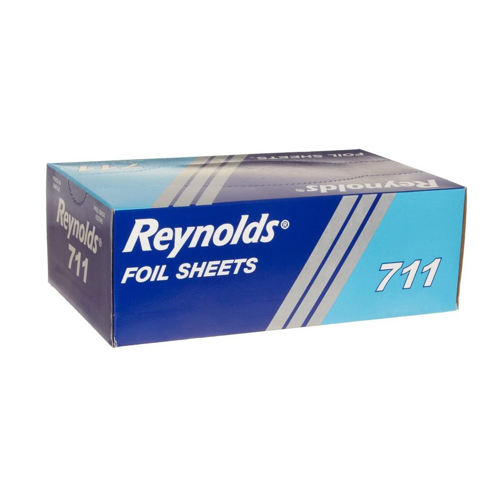 711 Reynolds Aluminum 9"x10.75" Interfolded Pop-Up Foil Sheet 6/500 cs