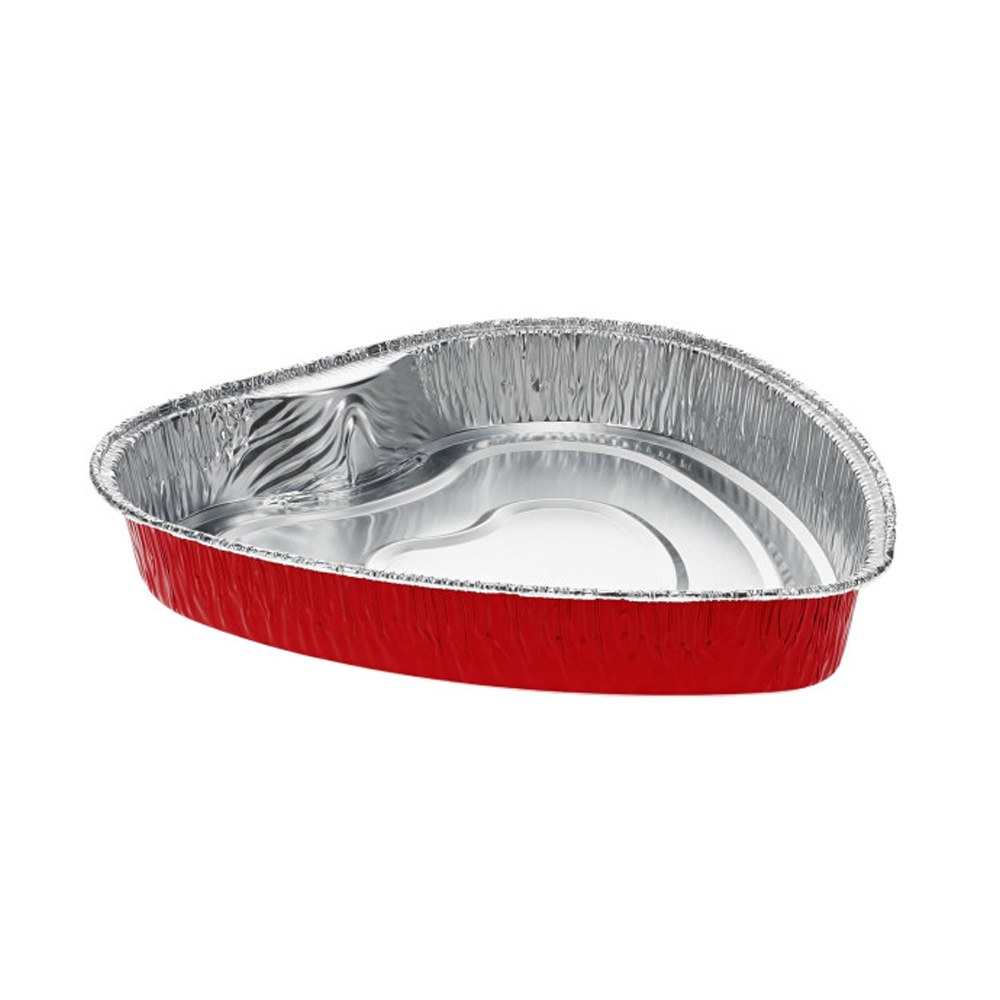 Y69030DR Aluminum  Red Large Heart Pan100/cs - Y69030DR LG RED FOIL HEART PAN