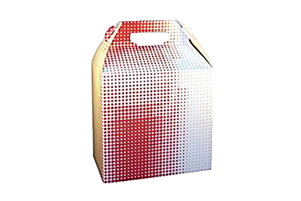 3522 Take Out Box 8"x5"x8"  Red Plaid Cardboard 125/cs