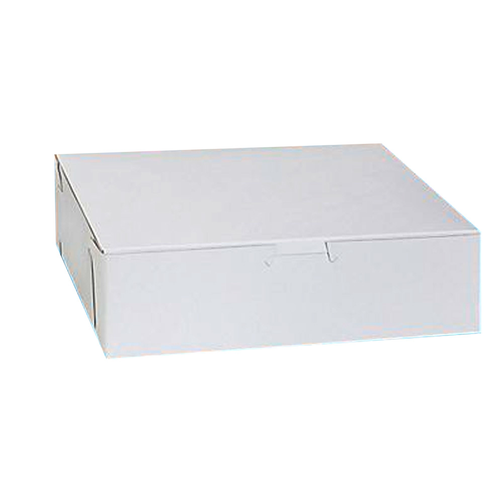 993B-261 Cake Box 9"x9"x3" White Recycled Cardboard 250/bd