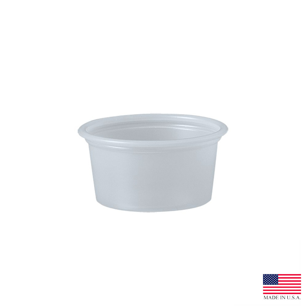 P075SN Translucent .75 oz. Polystyrene Souffle/Portion Cup 10/250 cs - P075SN 3/4z TRNS PLS SOUFFLECP