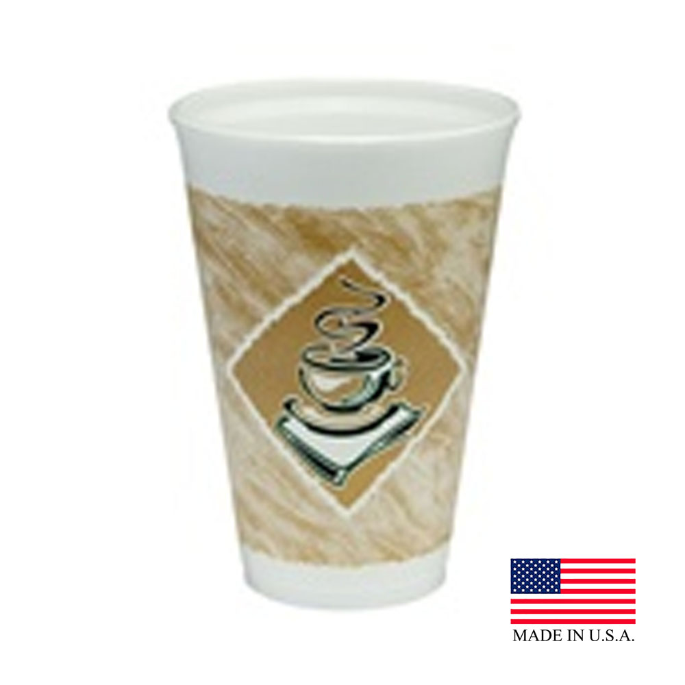 16X16G ThermoGlaze Cafe G Design 16 oz. Foam Cup 20/50 cs - 16X16G DART 16z CAFEG FOAM CUP