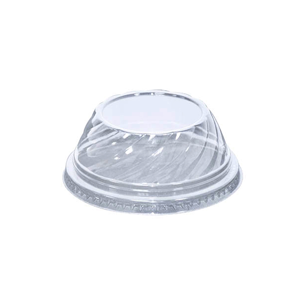 9506016 Swirl Clear 16/24 oz. Plastic Dome Lid with No Hole 20/50 cs