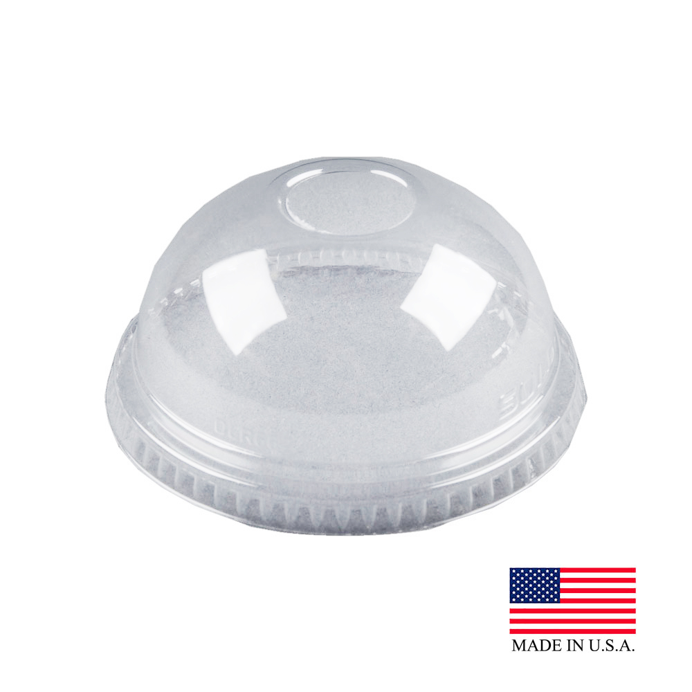 DLR662 Clear 12-24 oz. PET Dome Lid with Hole     20/50 cs
