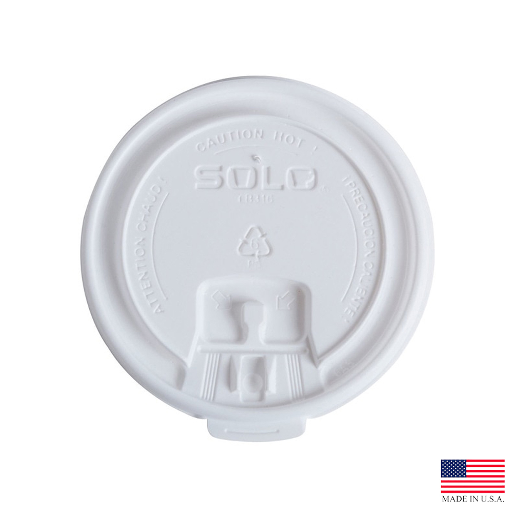 LB3161 Lift n' Lock White 10/12/16/20 oz. Plastic Tear Tab Lid 10/100 cs