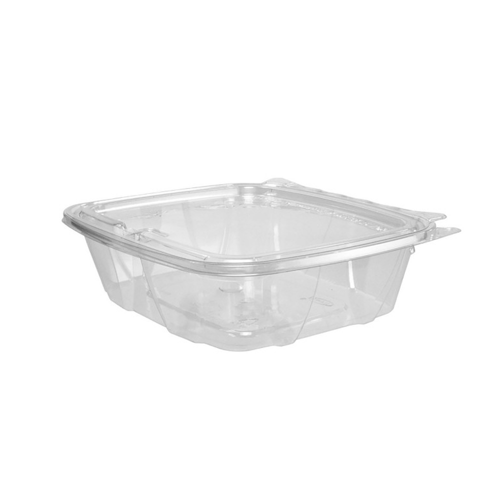 CH24DEF ClearPac 24 oz. Tamper Resistant Rectangular Plastic Container & Lid 2/100 cs