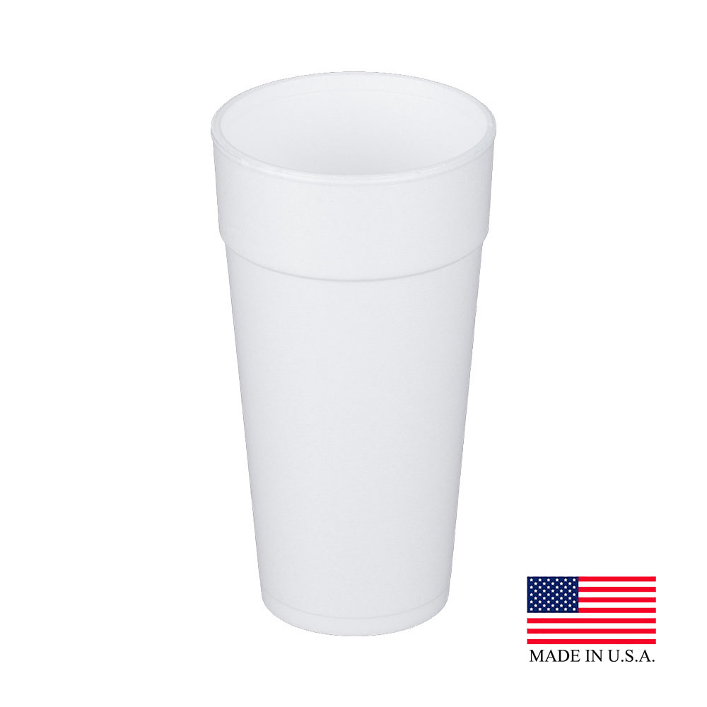 24J16 White 24 oz. Foam Cups 25/20/cs