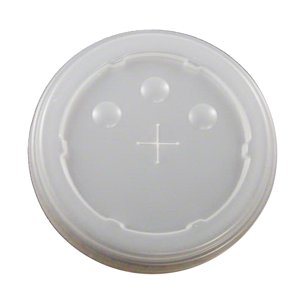 DFL32 Translucent 32 oz. Plastic Straw Slot Lid with ID Buttons 600/cs