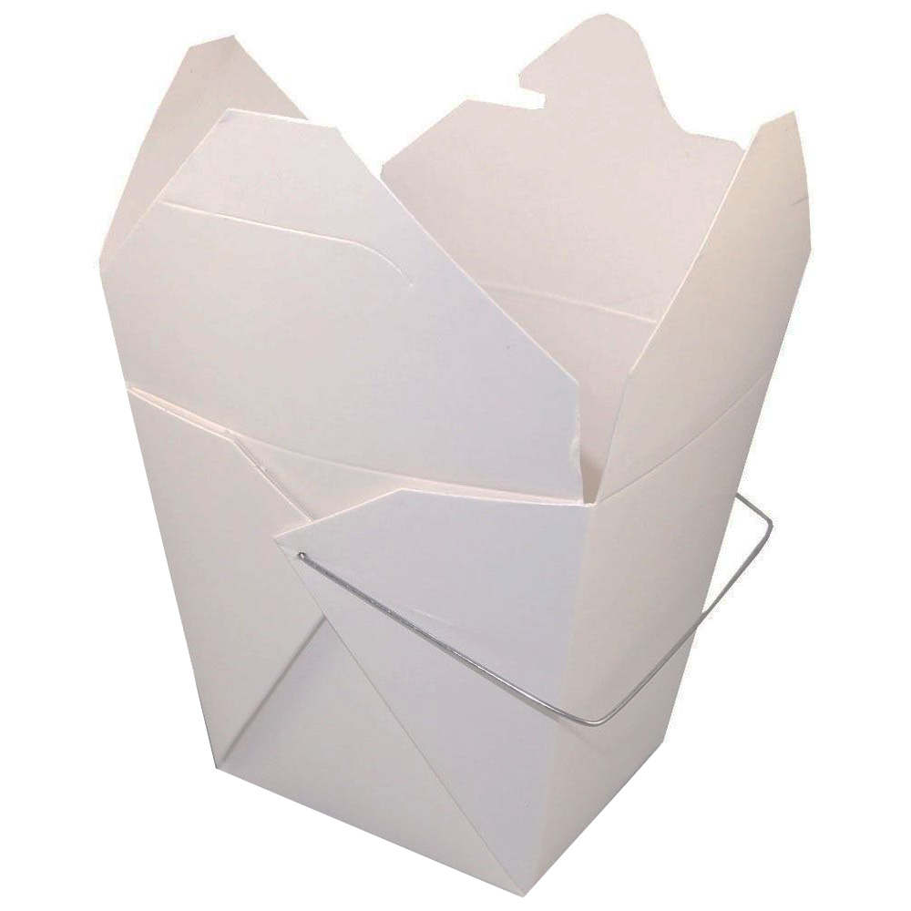 16WHWHITEM White 16 oz. Food Pail with Handle     5/100 cs