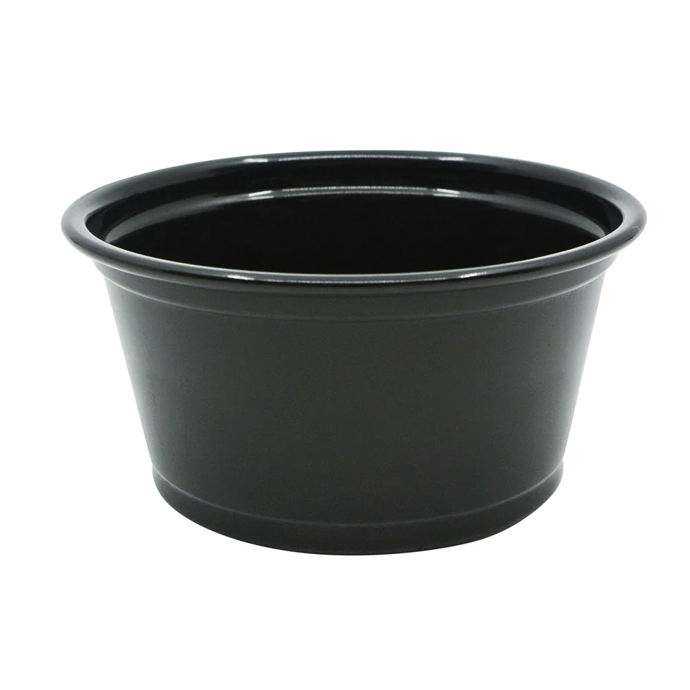 9505137 Black 2 oz. Plastic Souffle Cup 20/125 cs