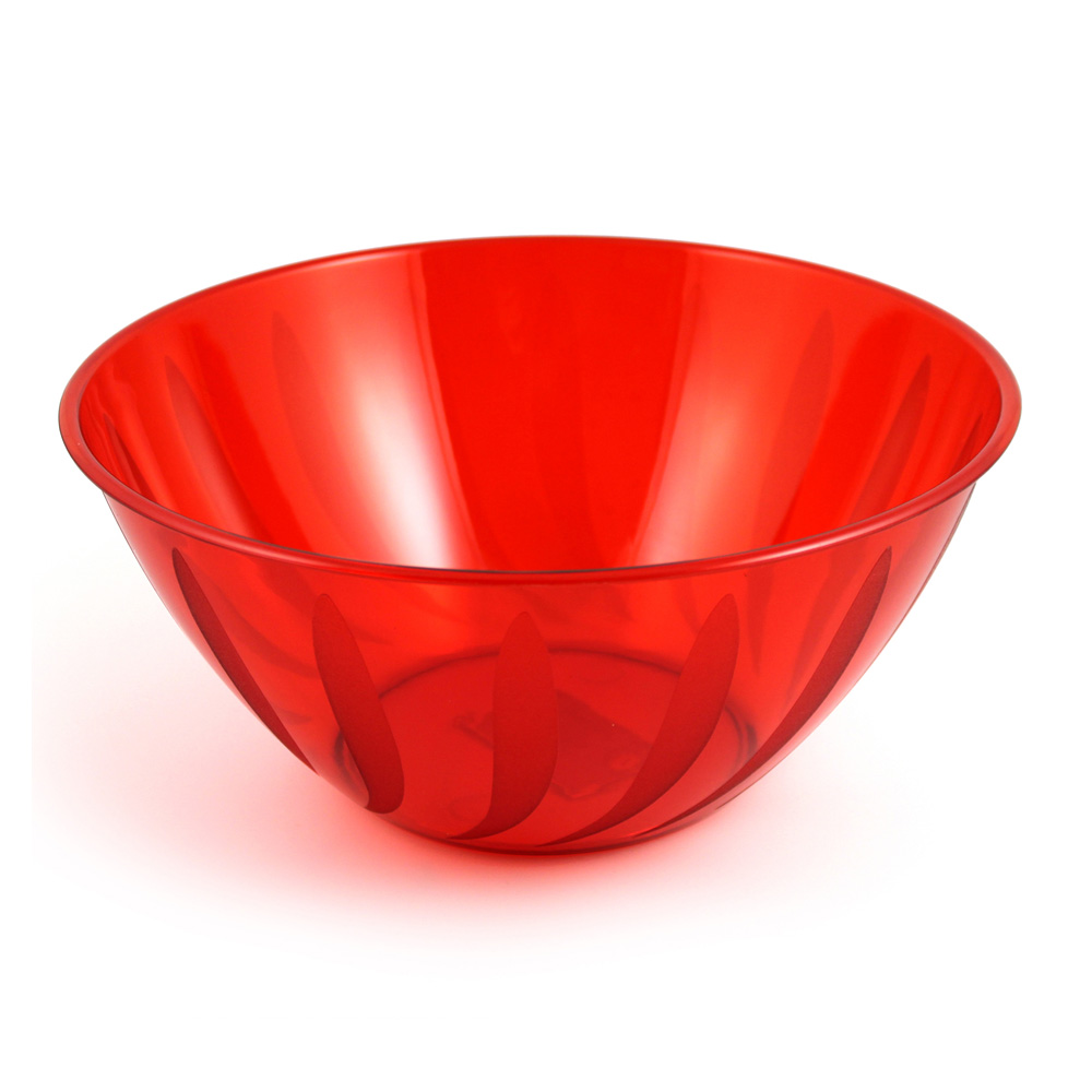 MPI90830 Swirls Red 5 Qt. Plastic Bowl 18/cs