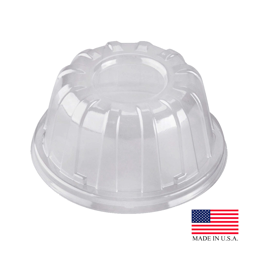 20HDLC Clear 5-16 oz.  Polystyrene High Dome Lid 1000/cs .