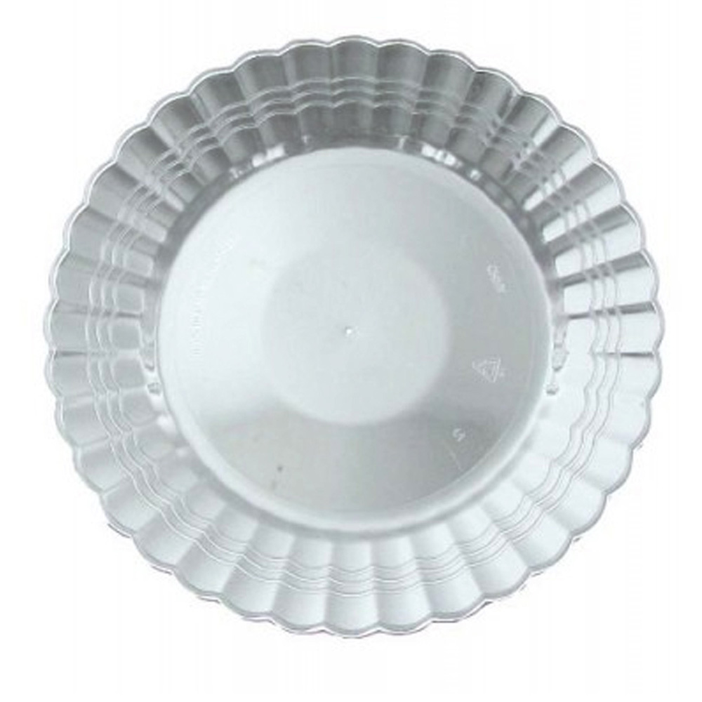 EMI-REP9CL Resposables Clear 9" Scalloped Plastic Plate 10/18 cs