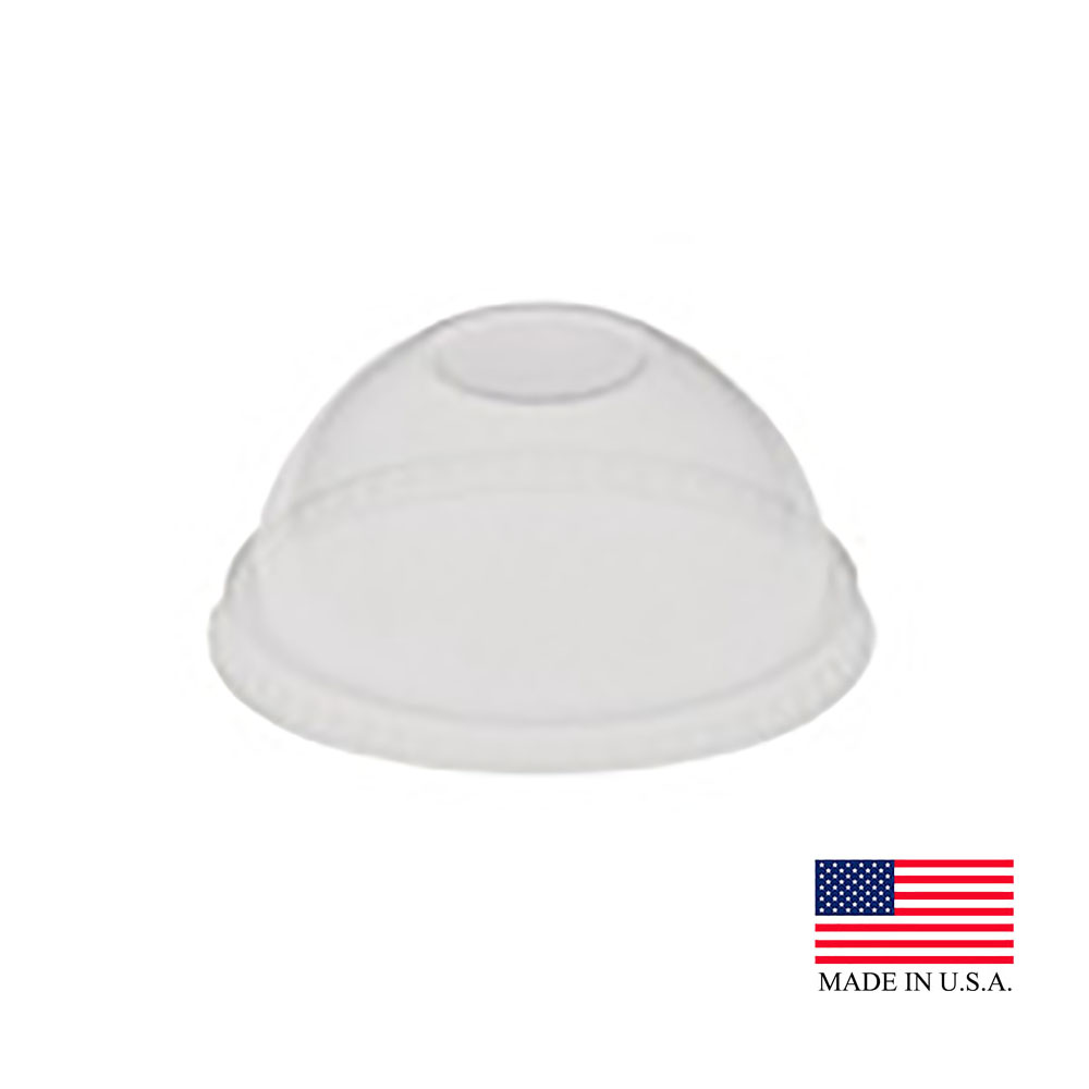DNR626  Clear 16-24 oz. Plastic Dome Lid with Hole 10/100 cs