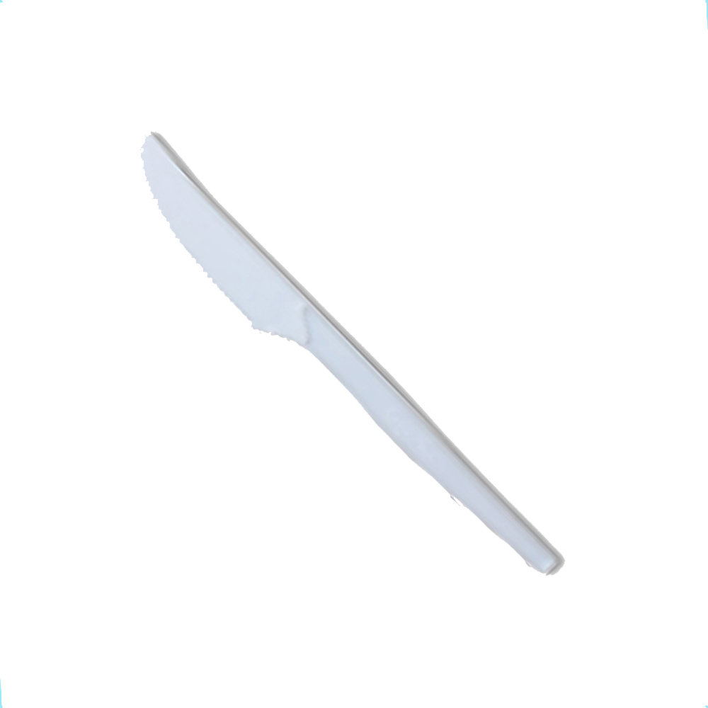 KNIFE-WHTE White Mid Size Compostable Knives      20/50 cs
