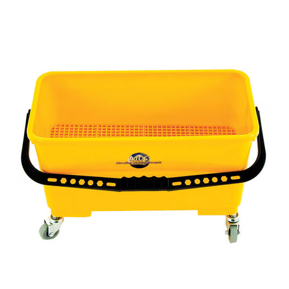 M77002 Yellow 6 Gallon Flat Mop Bucket w/ Sieve & Lid 1 ea.