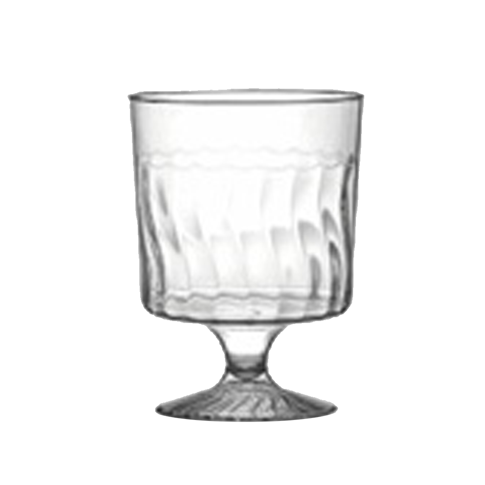 2208 Flairware Pedestal Wine Cup 8 oz. Clear Plastic 1pc 24/10 cs