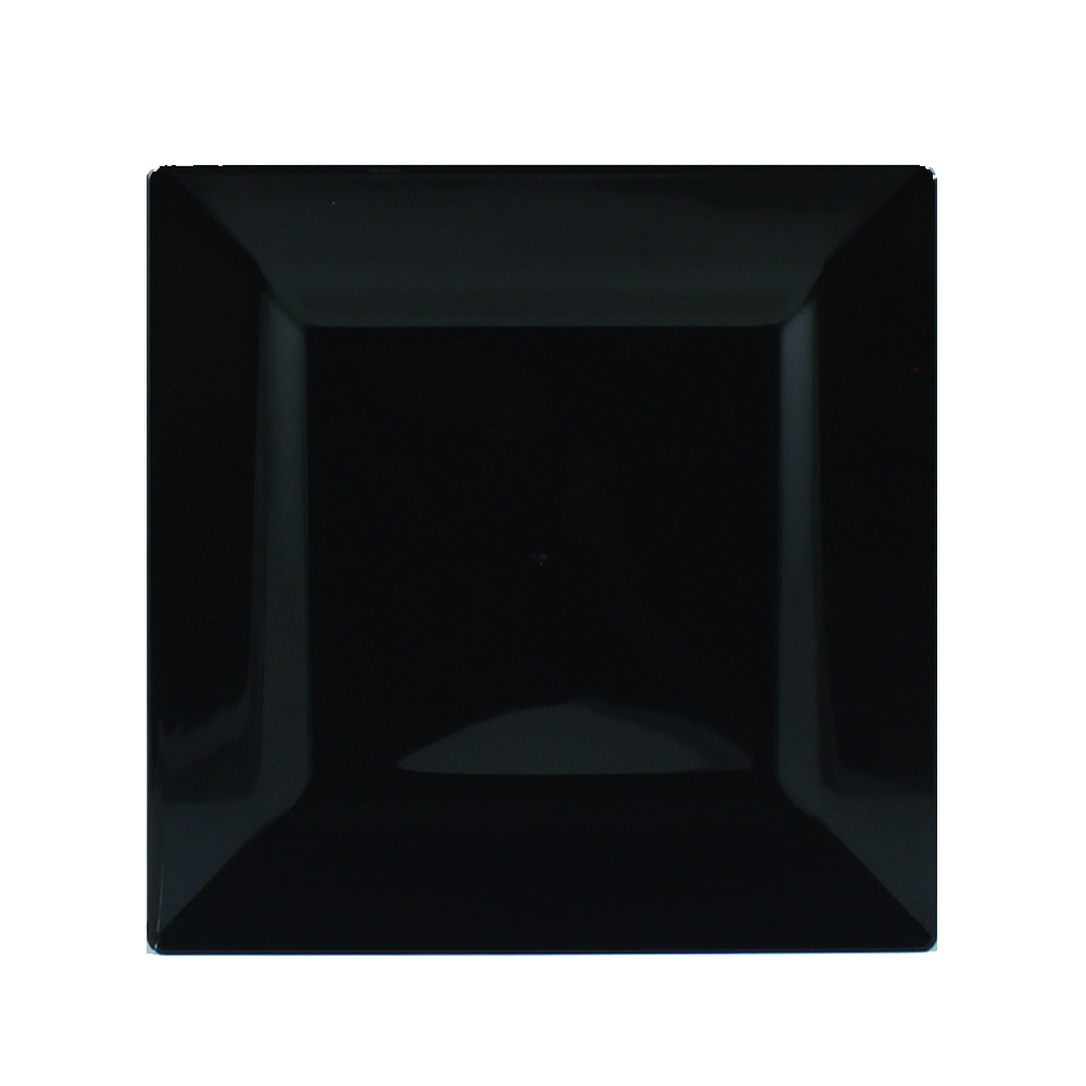 SQ00651Simply Squared Black 6.5" Plastic Plate 12/10 cs