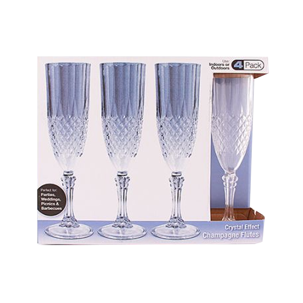 1705 Champagne Flute 5 oz. Clear Plastic 4 Pac 12/4 cs