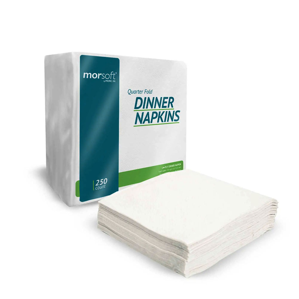 831 Morsoft White 15.75"x15" 2 ply 1/4 Fold Dinner Napkin 12/250 cs