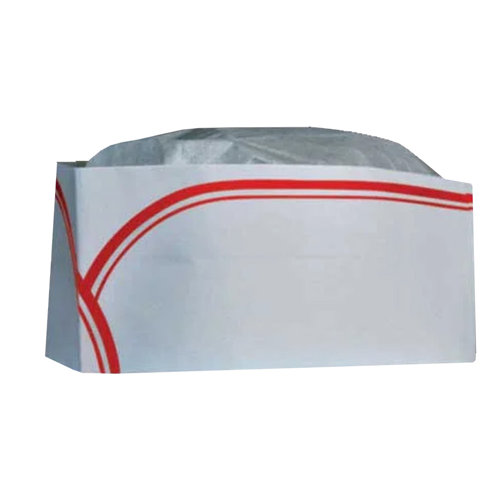 RC100REDSTRIPE White Red Stripe Paper Overseas Hat10/100 cs
