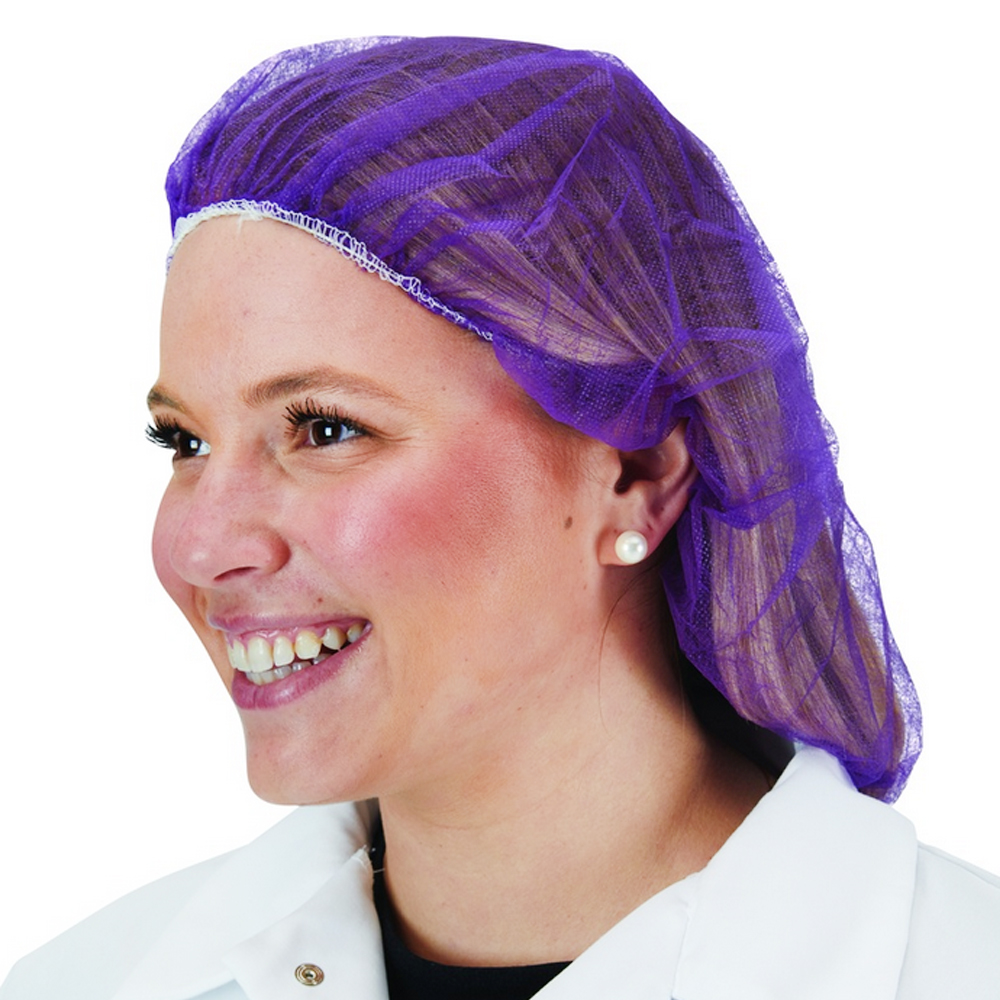 BIX4HSPU Purple 24" Polypropylene No Pleat        Disposable Bouffant Caps 10/100 cs