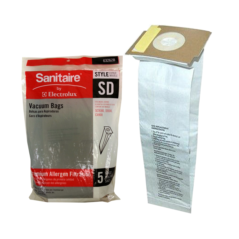 63262B Premium Paper Vacuum Bags with Allergent Filtration for SC9180/327 SC9150/63262B-10 5/cs
