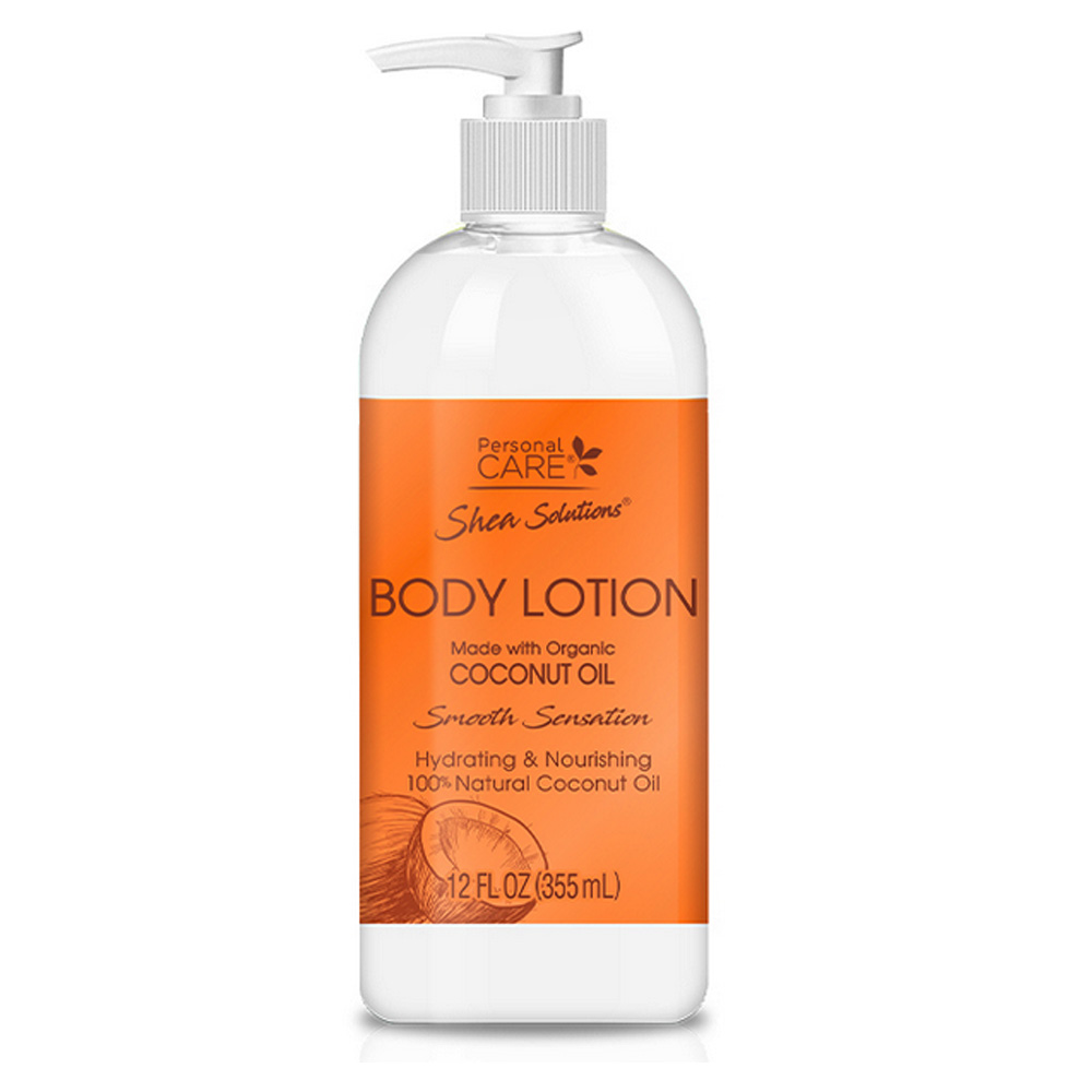 11570-12 Personal Care 12 oz. Shea Solutions Body Lotion made w/ Oranic Coconut Oil 12/cs